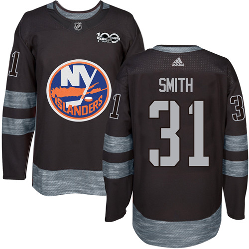 Adidas Islanders #31 Billy Smith Black 1917-100th Anniversary Stitched NHL Jersey